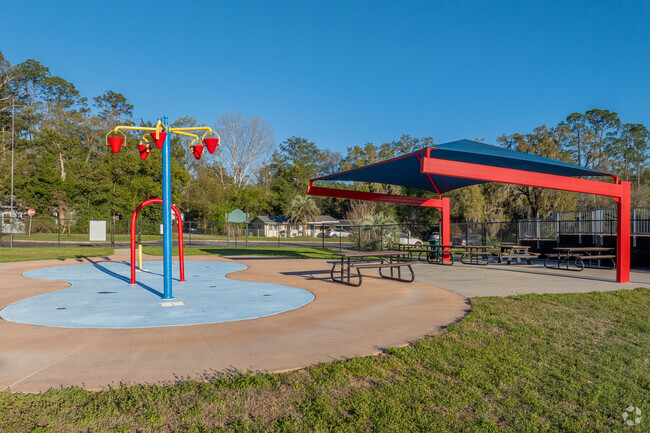 Cool off on hot summer days at the splash park in Alachua.