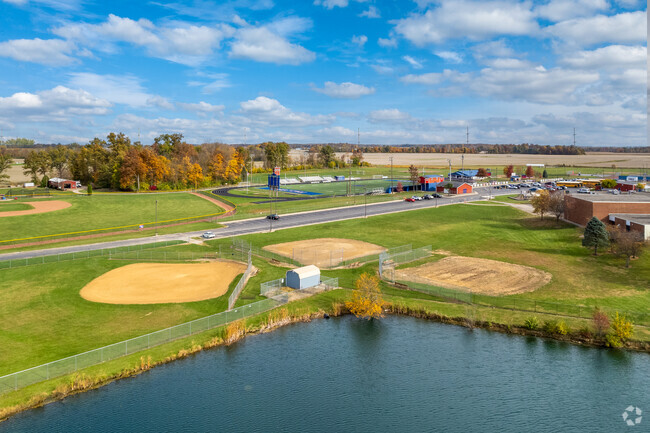 Clinton_Massie High School in Harlan Township features athletic fields.