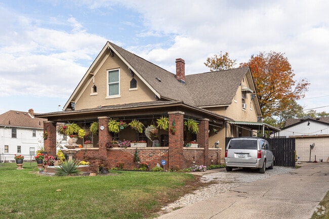 Desirable Craftsman homes with wrap-around porches in West Indianapolis.