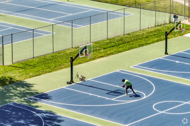 Enjoy a pickup game or just practice your free throws at Smith Park's basketball courts.