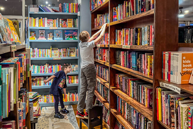 Busboys and Poets has an eclectic collection of books and magazines for all ages.