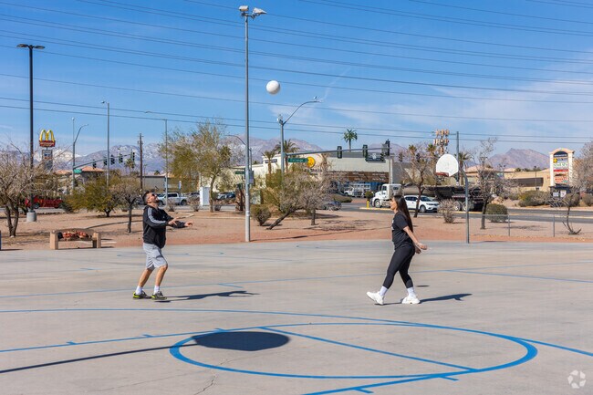 Enjoy a game with your friends at the basketball court in Desert Breeze Park in Spring Valley.