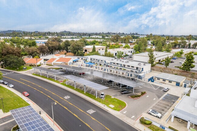 An elevated view of Silverado High School shows its proximity to neighborhood residents.