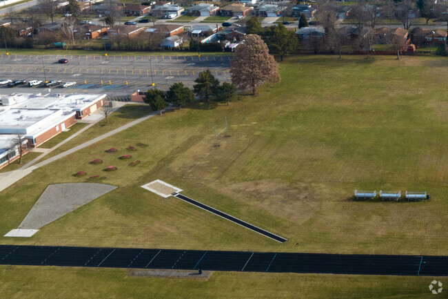 Students can gather in the yard at Beer Middle School.