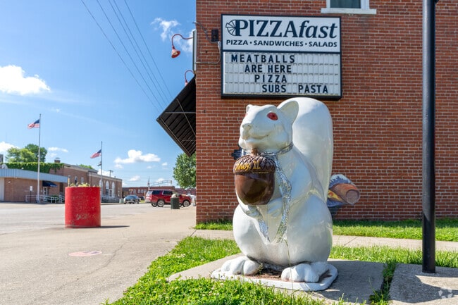 The albino white squirrel is the official mascot of Olney.