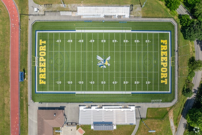 Freeport Area Senior High School has a well maintained football field on the property.