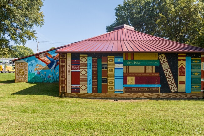 This book mural leaves no doubt where South Chester folks can come for their favorite reads.