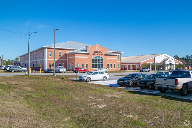 Elberta High School in the town of Elberta, AL shares a campus with the town middle school.