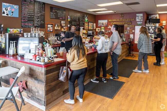 The Caffeinated Cow is a local favorite coffee shop in the Skyway neighborhood.