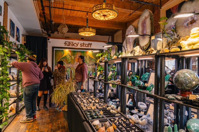 Funk Stuff has a wide variety of and large selection of crystals to shop from.
