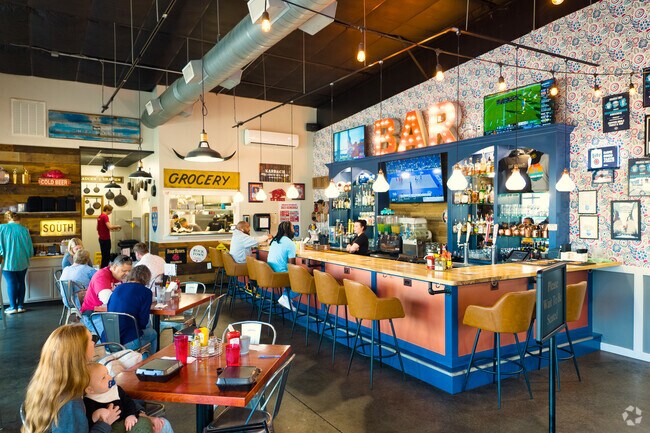 Stop by for dinner and a drink at the Copper Mule just a short drive from Alexander.