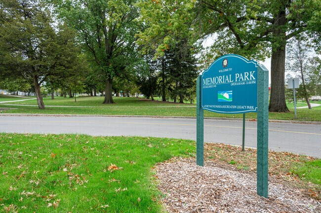 Here is the sign that greets visitors to Fort Wayne's Memorial Park.