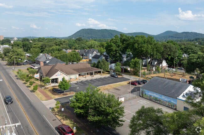 The West End Community Market in Mountain View is held in a parking lot with a beautiful mural.