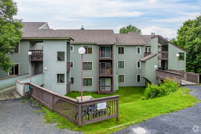 This condo complex is a short walk to the slopes at Bolton Valley Resort.