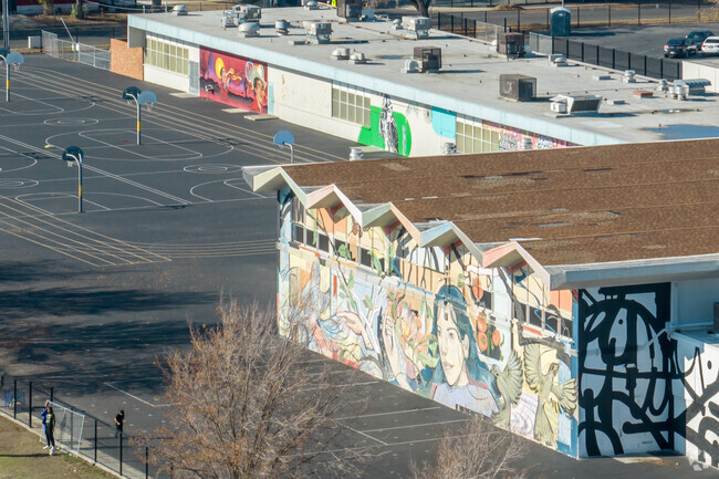 Rosa Parks Elementary has beautiful murals on all sides.