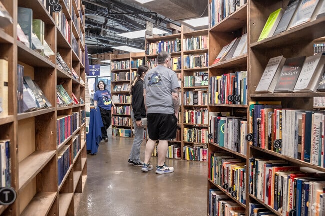 Half Off Books in Downtown Fullerton has endless shelves.