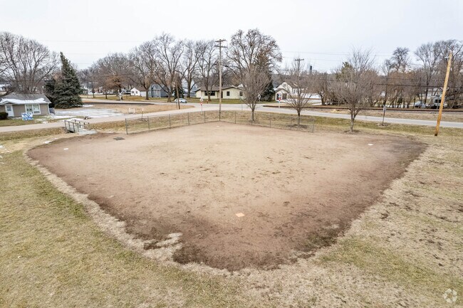 Raymond Central Elementary has a small baseball field.