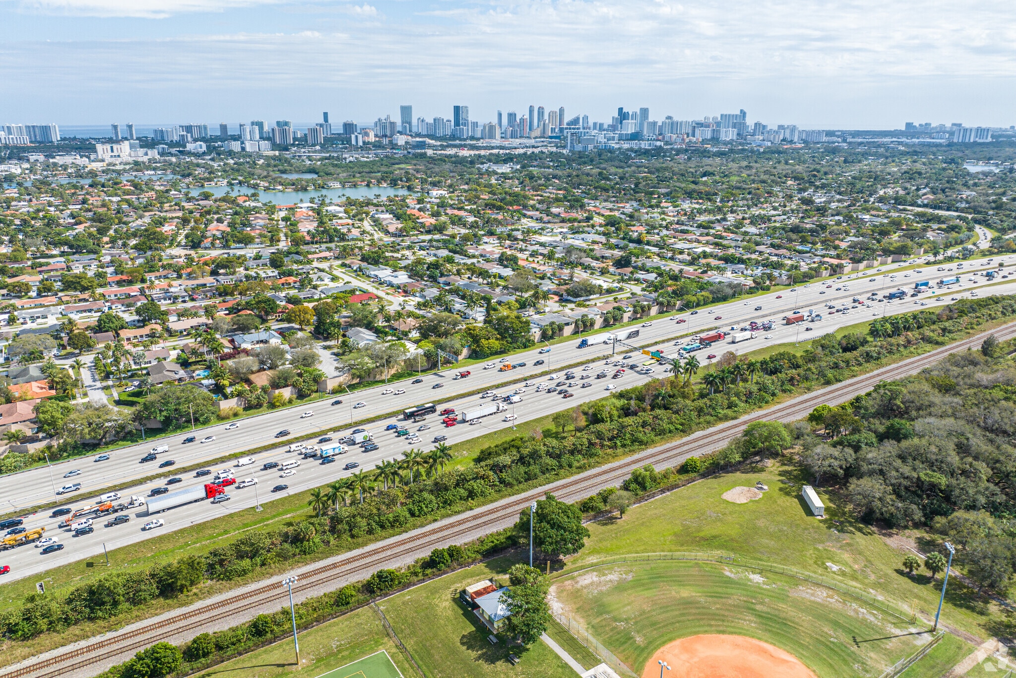 Over view of the Distance of Pembroke Park To The Beach and Interstate 95.