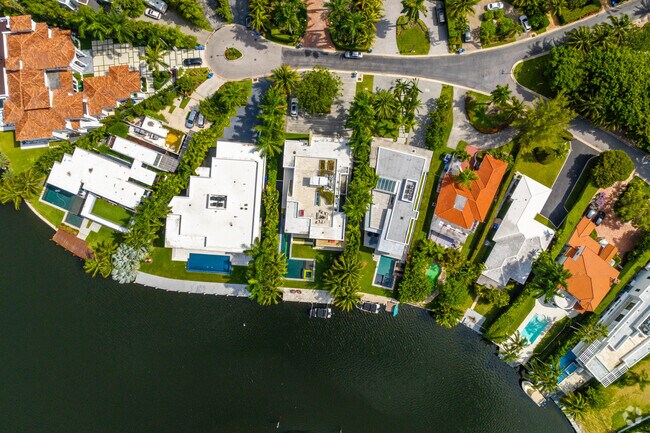 The south end of Golden Beach features rows of waterfront homes.