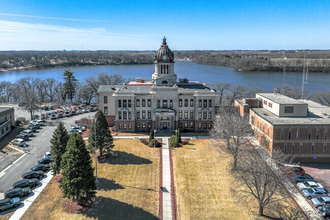 The Martin County government center sits on a hill overlooking Lake Sisseton.
