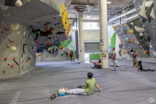 Watch rock climbers at Dogpatch Boulders in the Dogpatch.