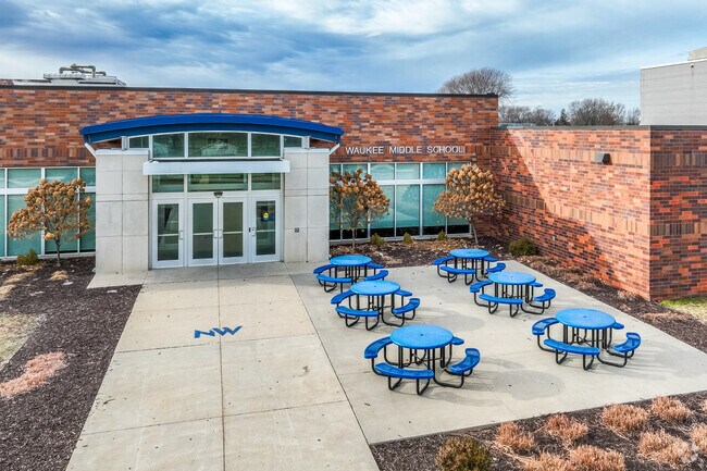 Outdoor classroom spaces allows students to get outside and learn.