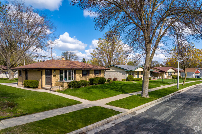 A sidewalk view of the Euclid Park neighborhood.