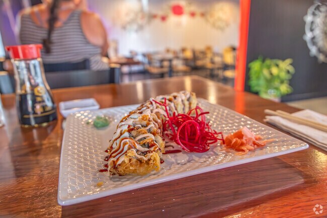 Spider Sushi in One By One offers a Godzilla sushi roll that is made fresh daily.