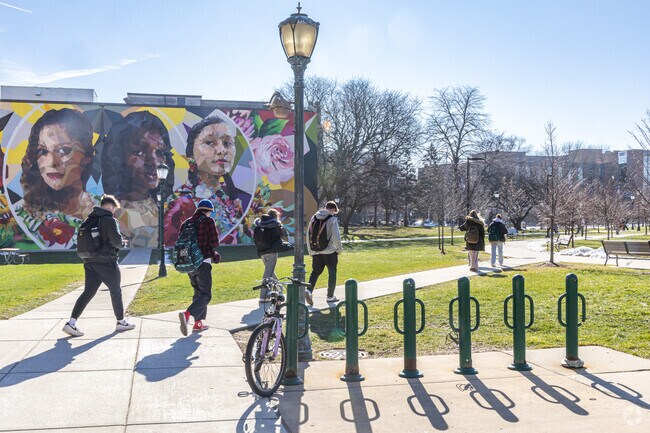 Students change classes on the beautiful Marquette campus in Avenues West.