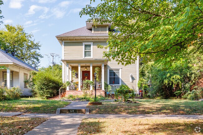 Many of the homes in May-Lecta-Sweet Historic District have mature trees in the yard.