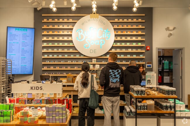 Talleyville offers a variety of retail stores, including Buff City Soap, known for its plant-based soap products.