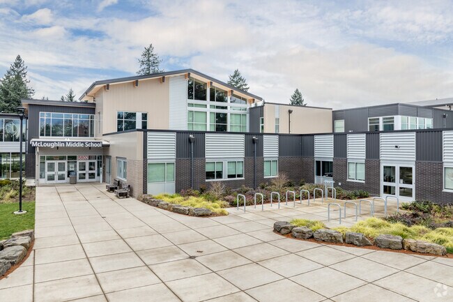McLoughlin Middle School near Oakbrook features modern design and welcoming spaces.