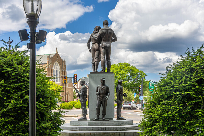Norwood has a number of historical statues at Norwood Common.