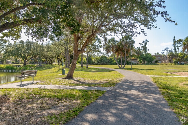 Those seeking a quite picturesque walk near Pine Manor will like the serenity at Hunter Park by the lake.