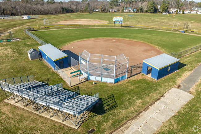 Cape Henlopen High School's baseball field awaits warmer months ahead.