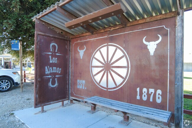 Although there is no stop sign in Los Alamos, you can still hop on a bus to get out of town.