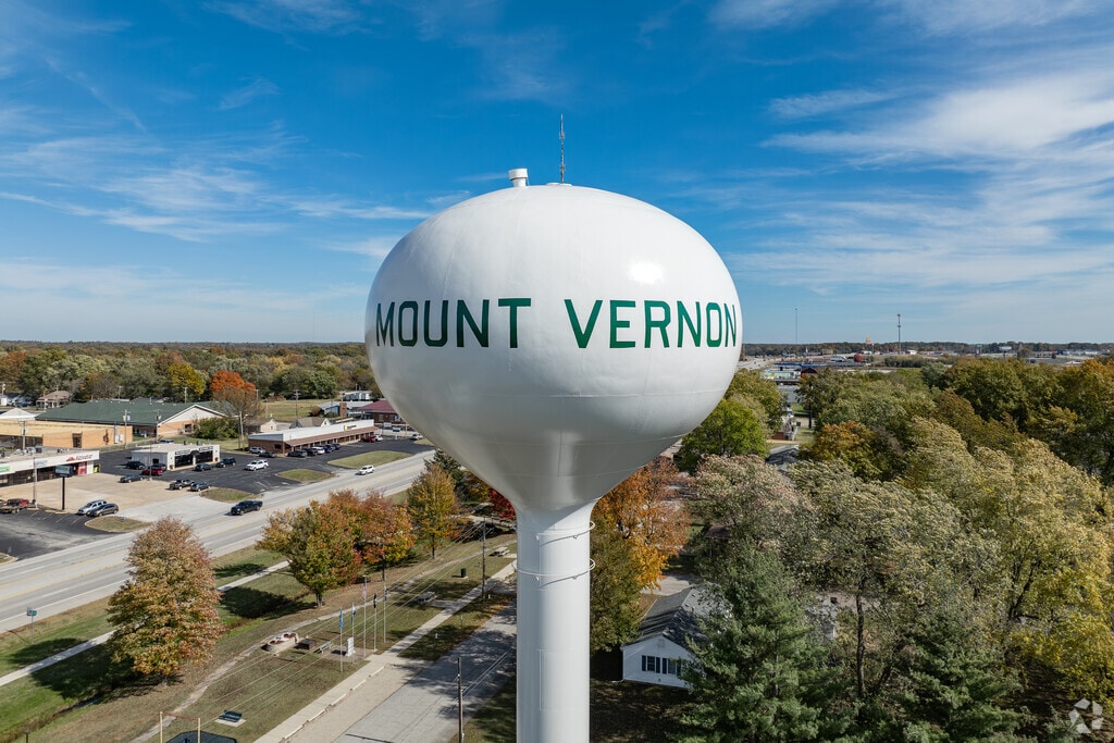 Mount Vernon’s water tower offers scenic views of the city and surrounding countryside.