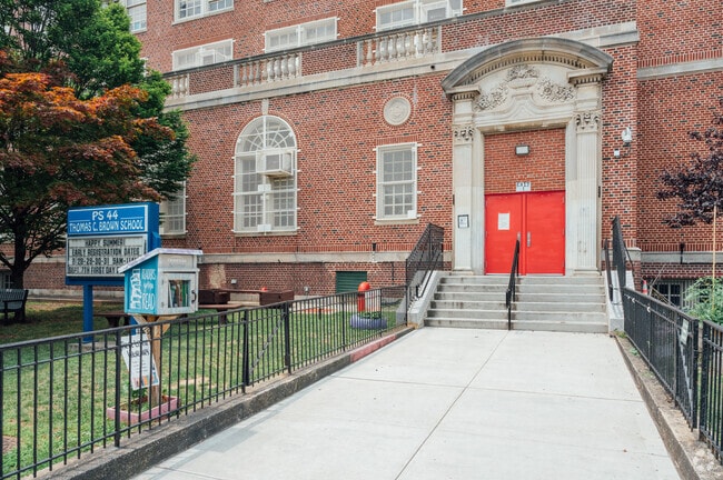 PS 44 Thomas C Brown serves grades  PK-5.