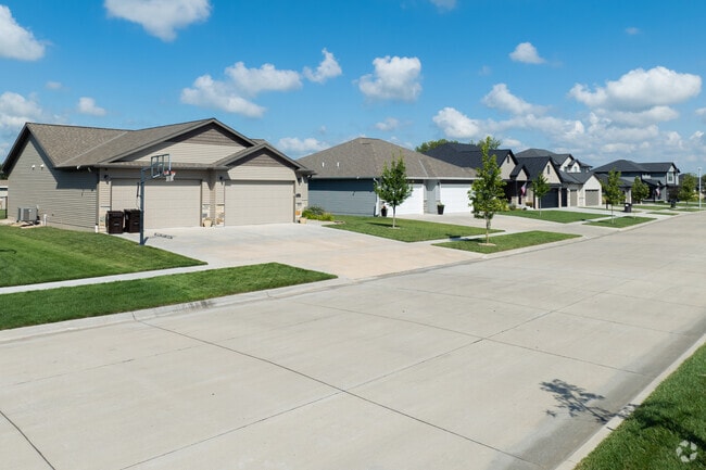Terrace View features New Traditional homes with prominent front garages.