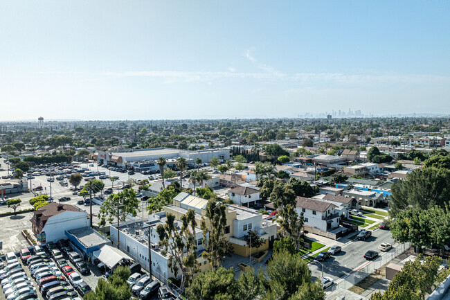 An aerial view of Odyssey Continuation School in South Gate.