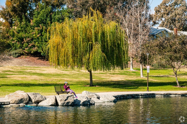 Unwind at Alta Loma’s Red Hill Community Park, where grassy fields and tranquil pond views invite quiet moments.