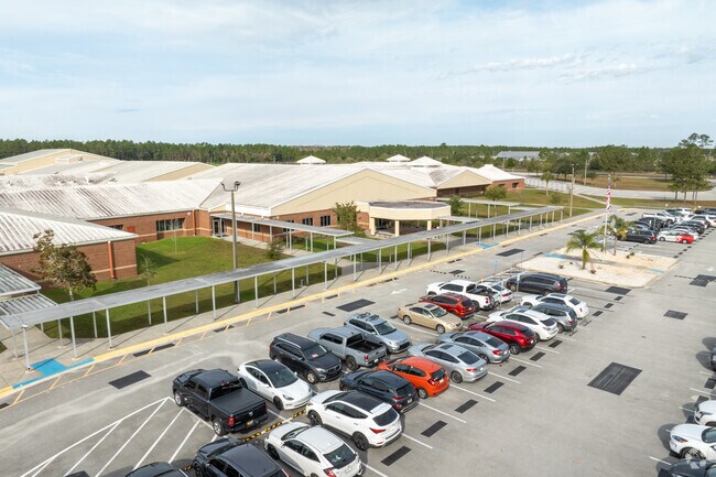 Indian Trails Middle School offers covered walkways for students to beat the summer heat.