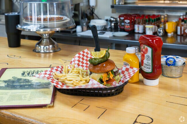 The Historic Keene Cafe serves up their delicious jalapeno burger and fries.