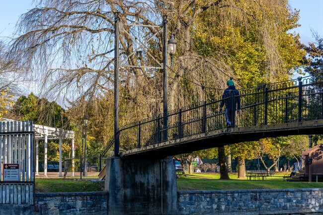 Enjoy the serene creekside walkways in nearby Bellefonte, 10 minutes from Walker.