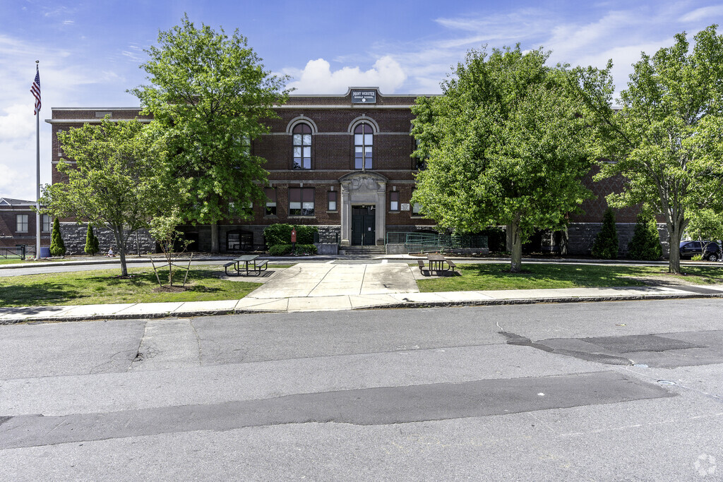 Exterior of Point Webster Middle School  in Quincy Point.