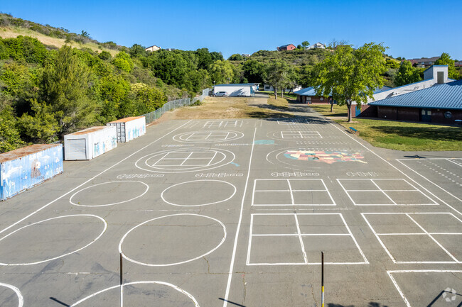 Multi-game courts at Glen Cove Elementary in the Glen Cove neighborhood.