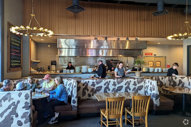 With it's cozy, chic ambiance, Main Street Farmer Eatery is a popular  spot for American fare.