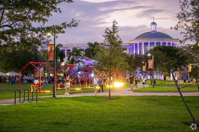 Downtown Dortl Park is the home of the Cultural Center.