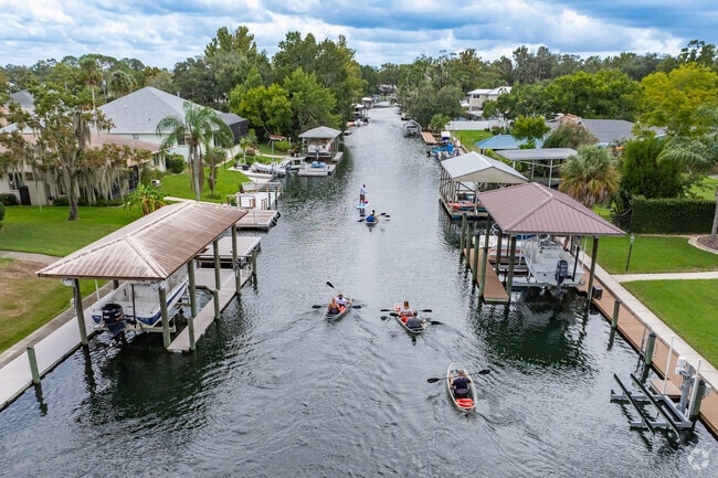 You can find manatees while paddling down the canals in Downtown Crystal River.