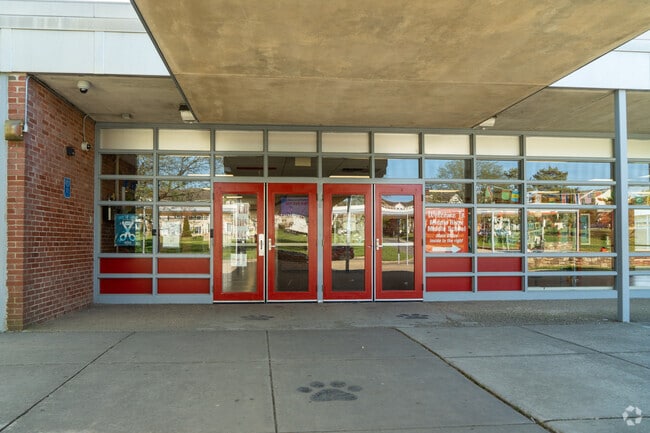 Middle River Middle School front entrance in Middle River Baltimore Crossroads.